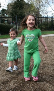 Cece and Ivy in green - March 2009